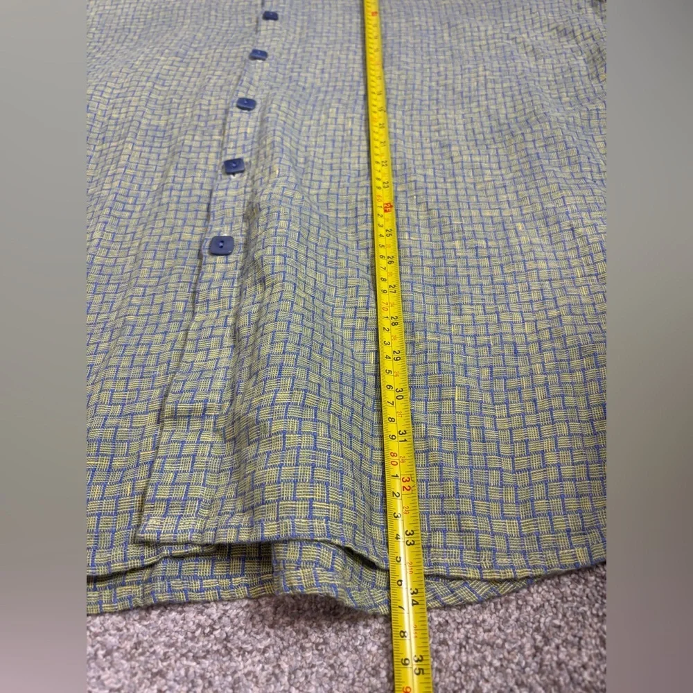 Flax Green Plaid Casual Button Down Shirt - Picture 7 of 7